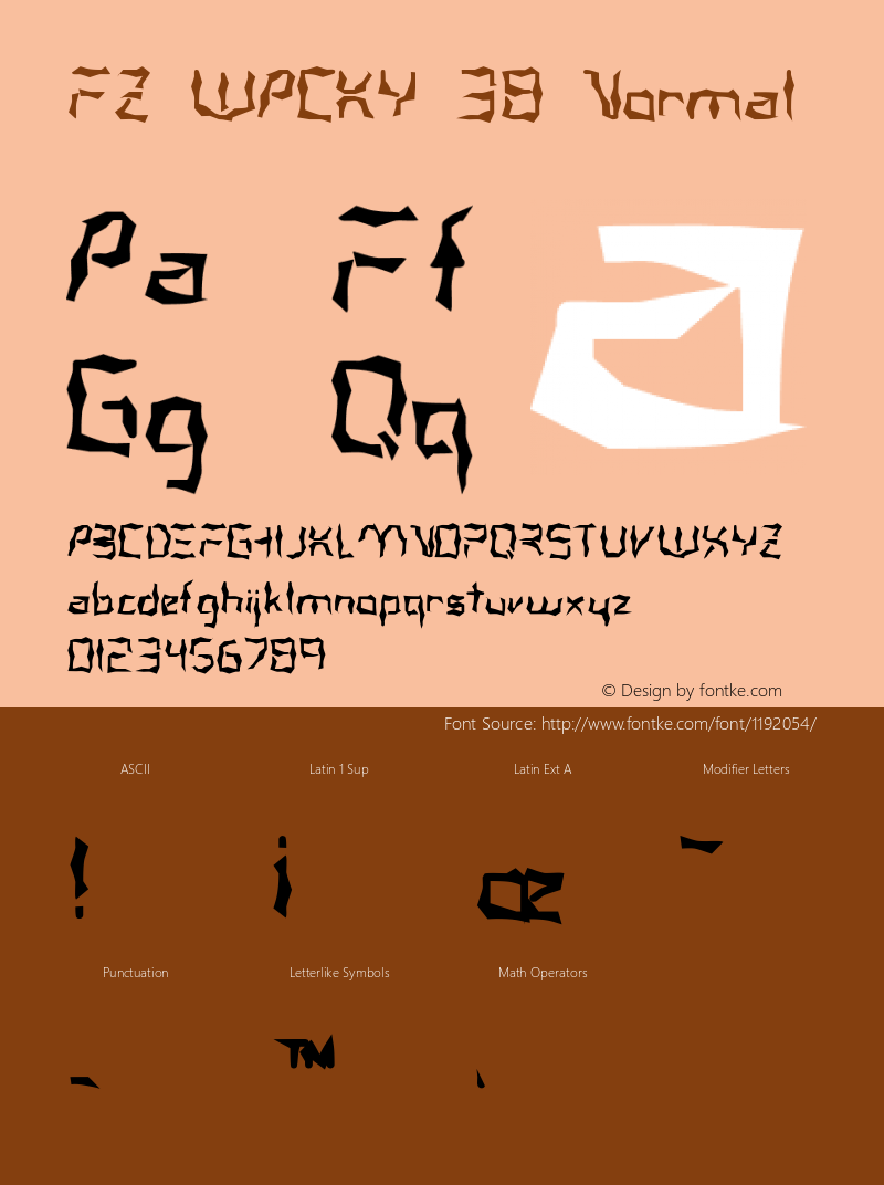 FZ WACKY 38 Normal 1.000 Font Sample