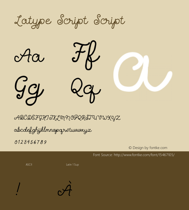 Latype Script Script Version 001.000 Font Sample