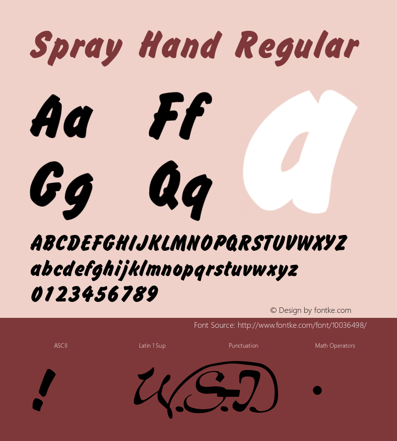 Spray Hand Regular Unknown Font Sample