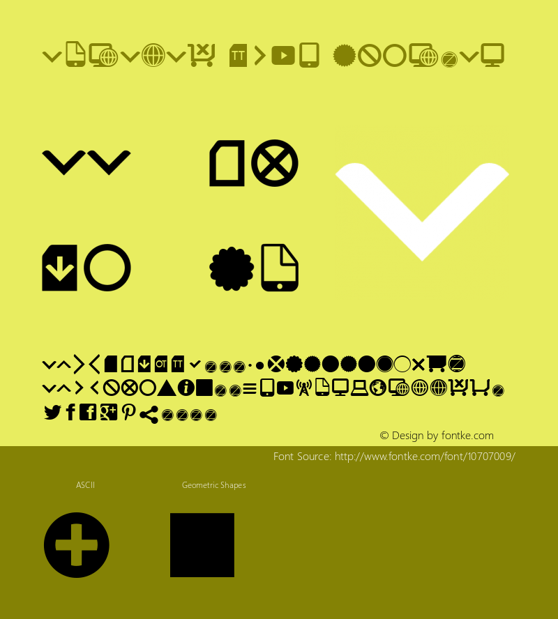 Aquawax Icon Regular Version 1.001 Font Sample