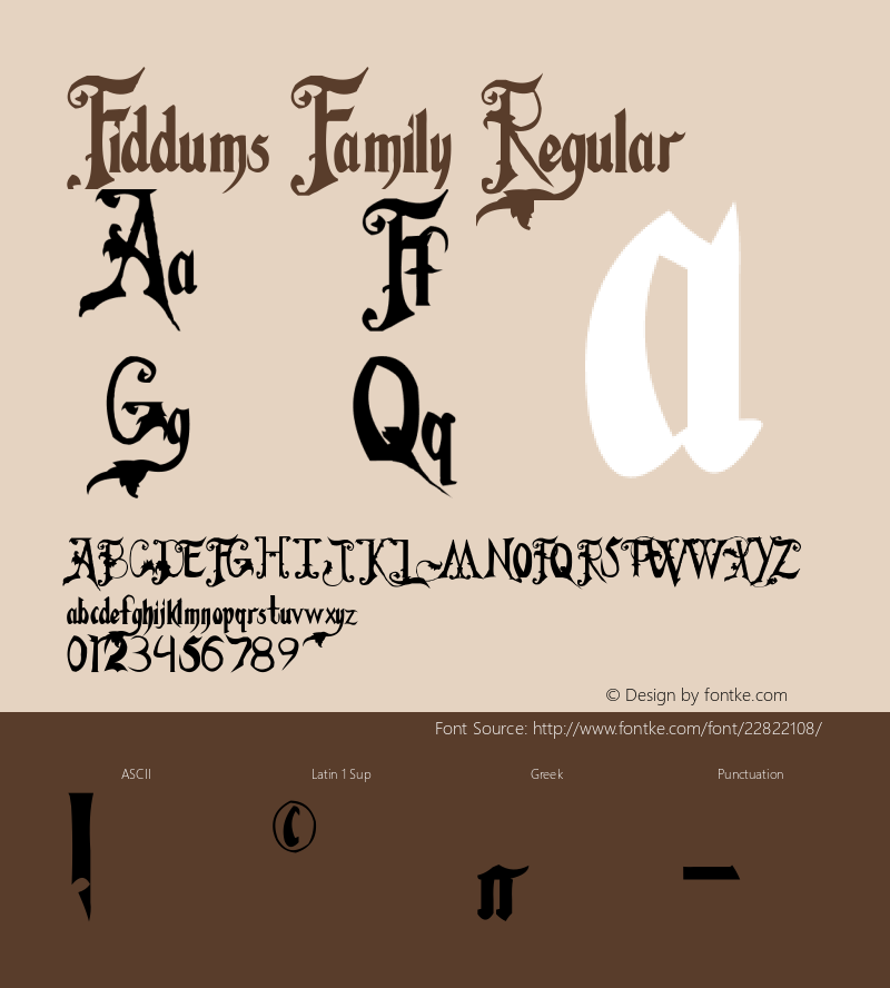 Fiddums Family Version 1.1 May 20, 2001 Font Sample