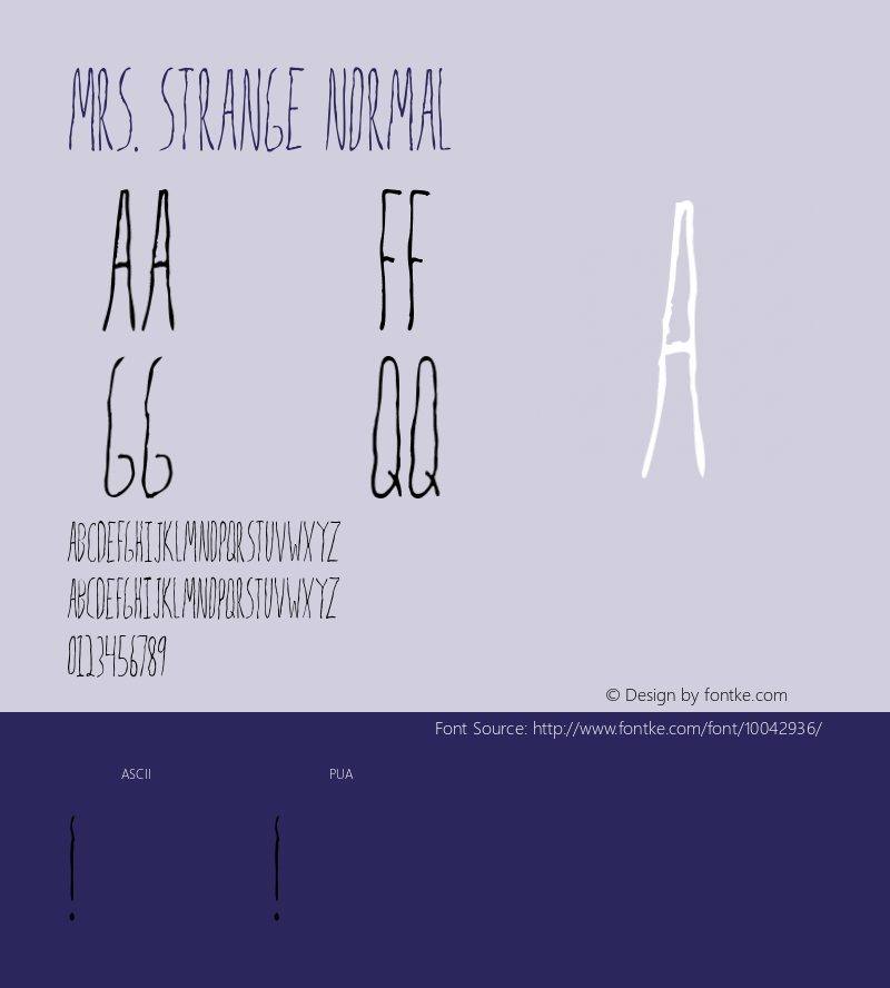 Mrs. Strange Normal 1.1 Font Sample