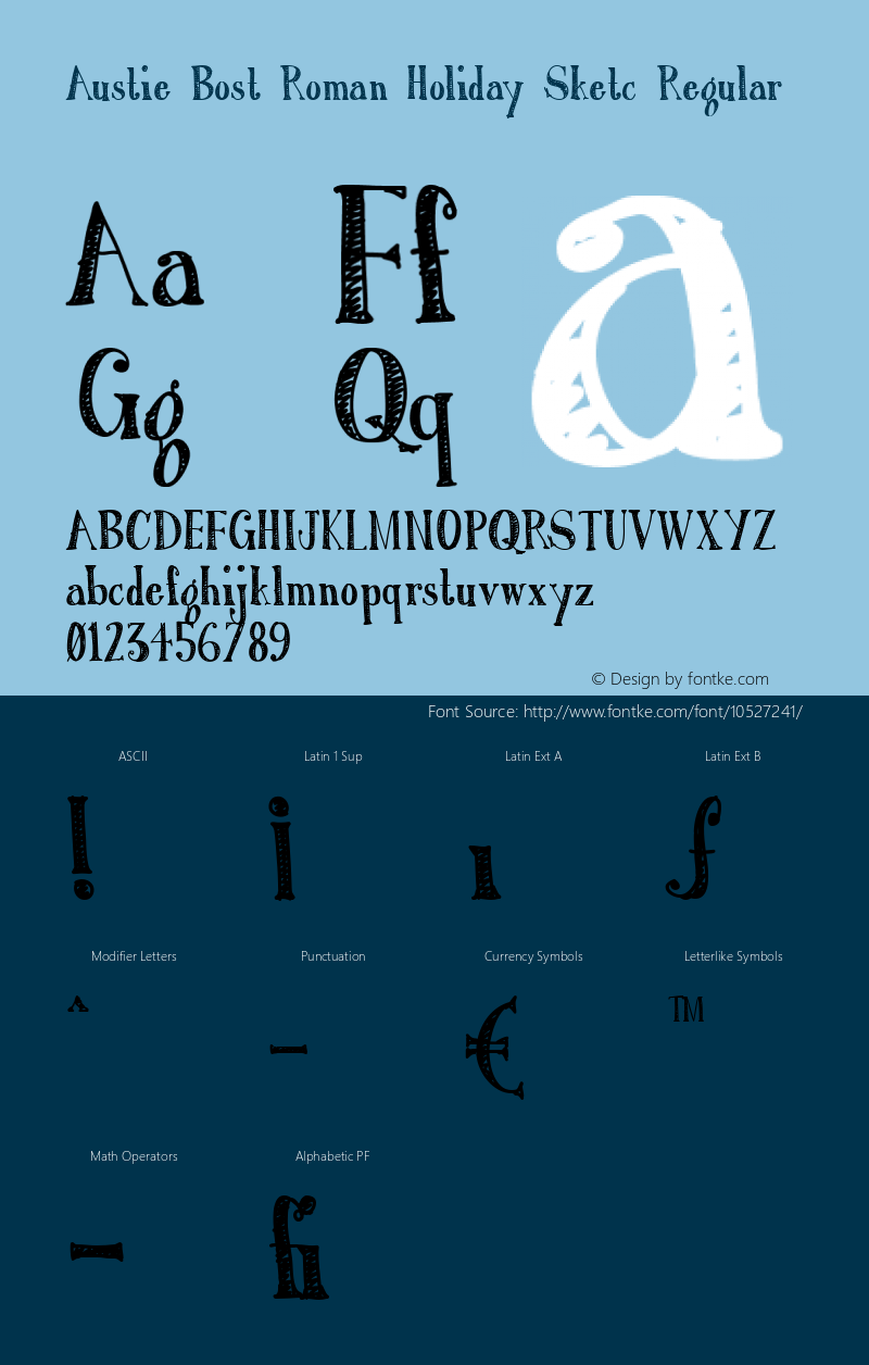 Austie Bost Roman Holiday Sketc Regular Version 1.000 Font Sample