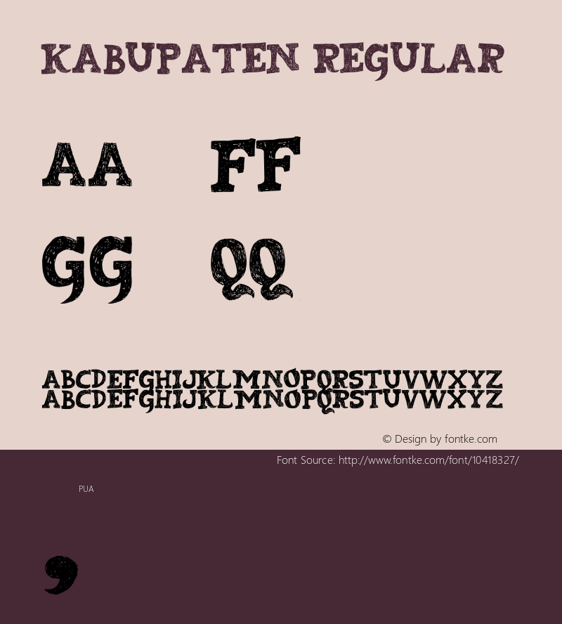 Kabupaten Regular Version 001.000 Font Sample