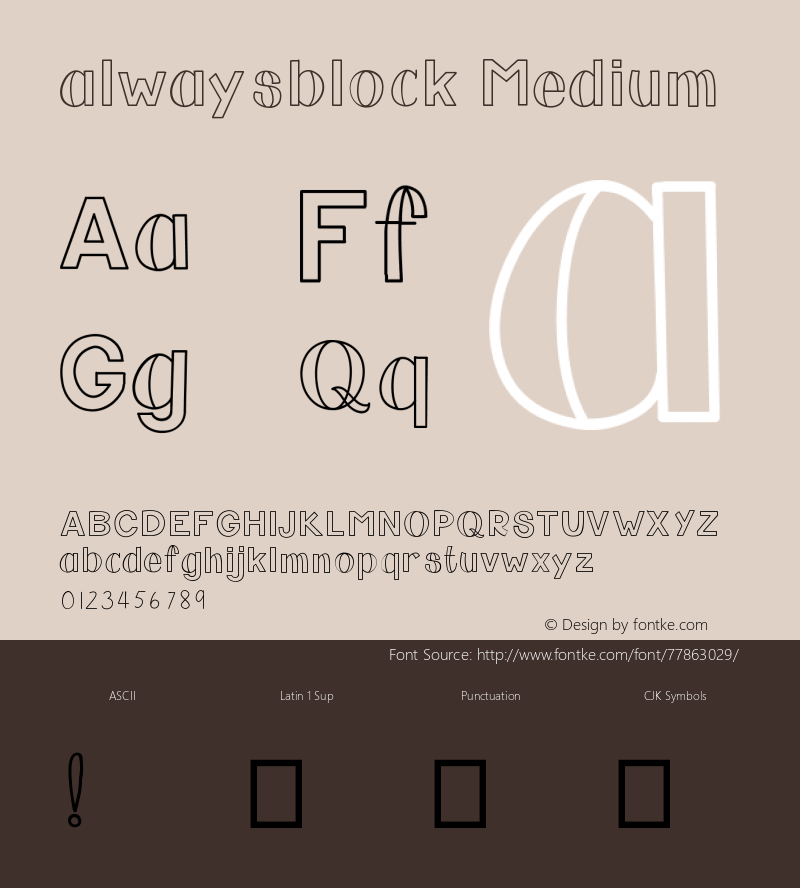 alwaysblock Version 001.000 Font Sample