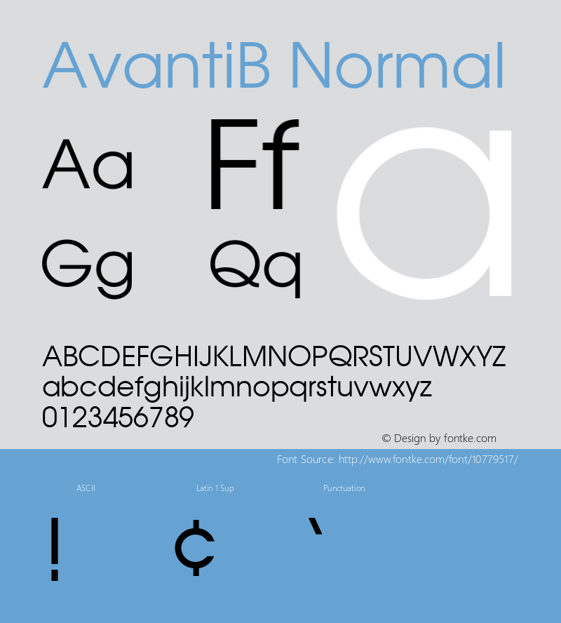 AvantiB Normal 001.001 Font Sample