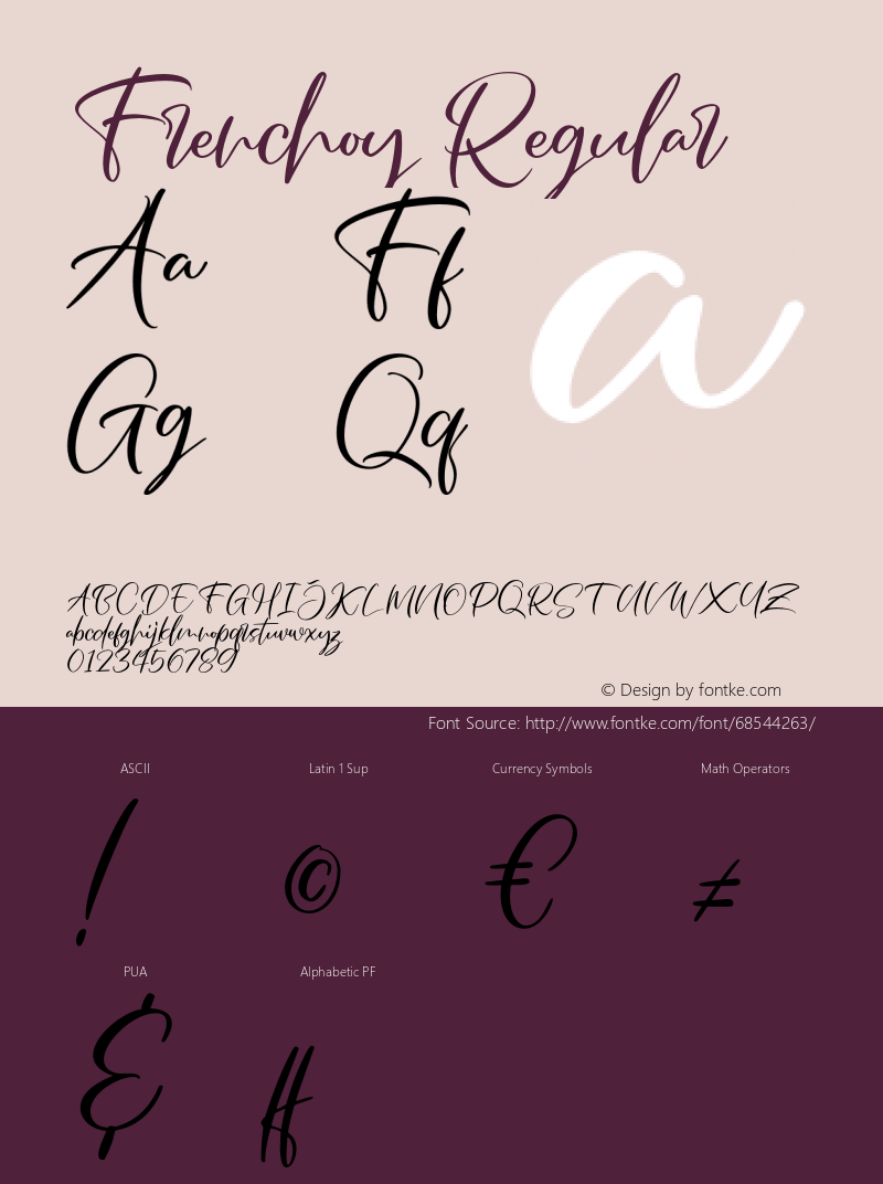 Frenchoy Version 1.000 Font Sample