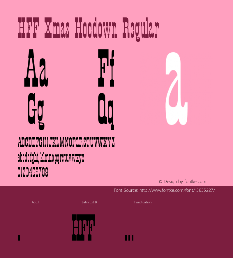 HFF Xmas Hoedown Regular Version 1.000 Font Sample