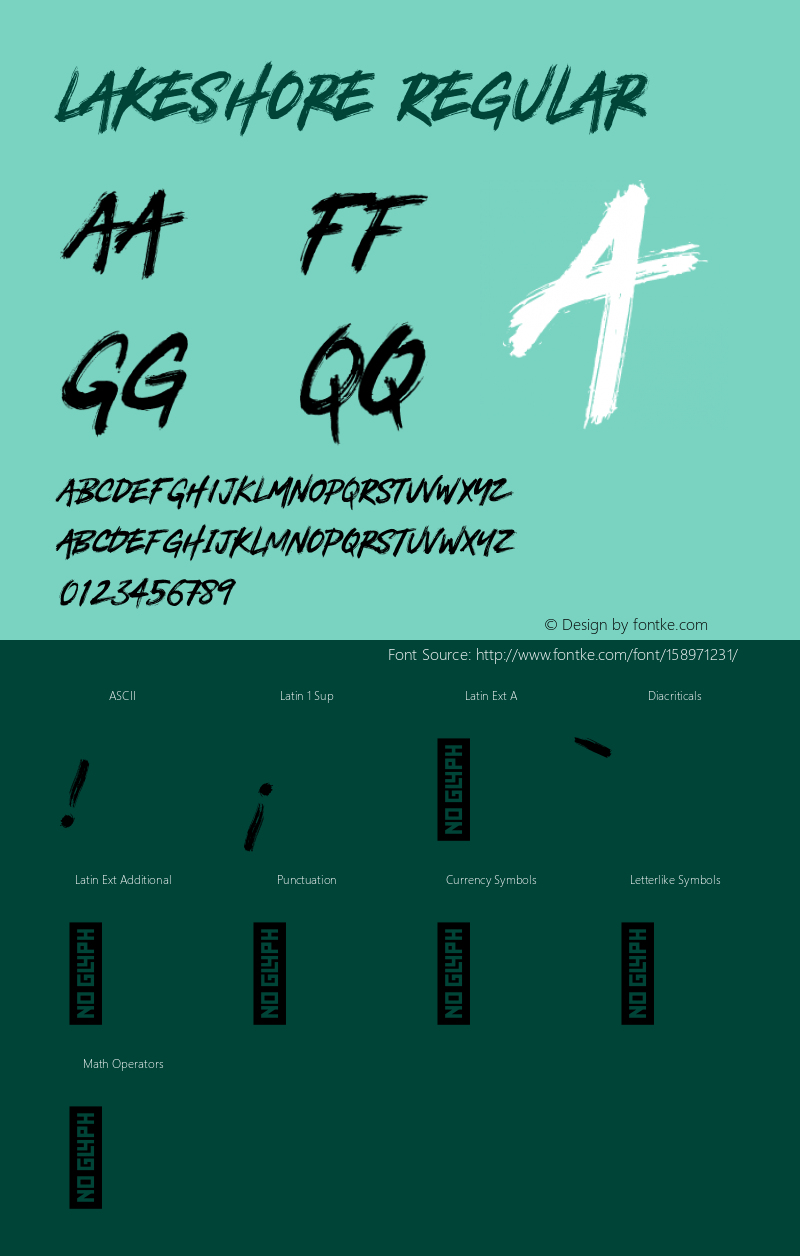 Lakeshore-Regular Version 1.000 Font Sample