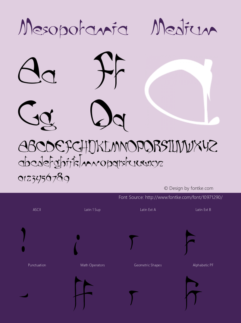 Mesopotamia Medium Version 001.000 Font Sample