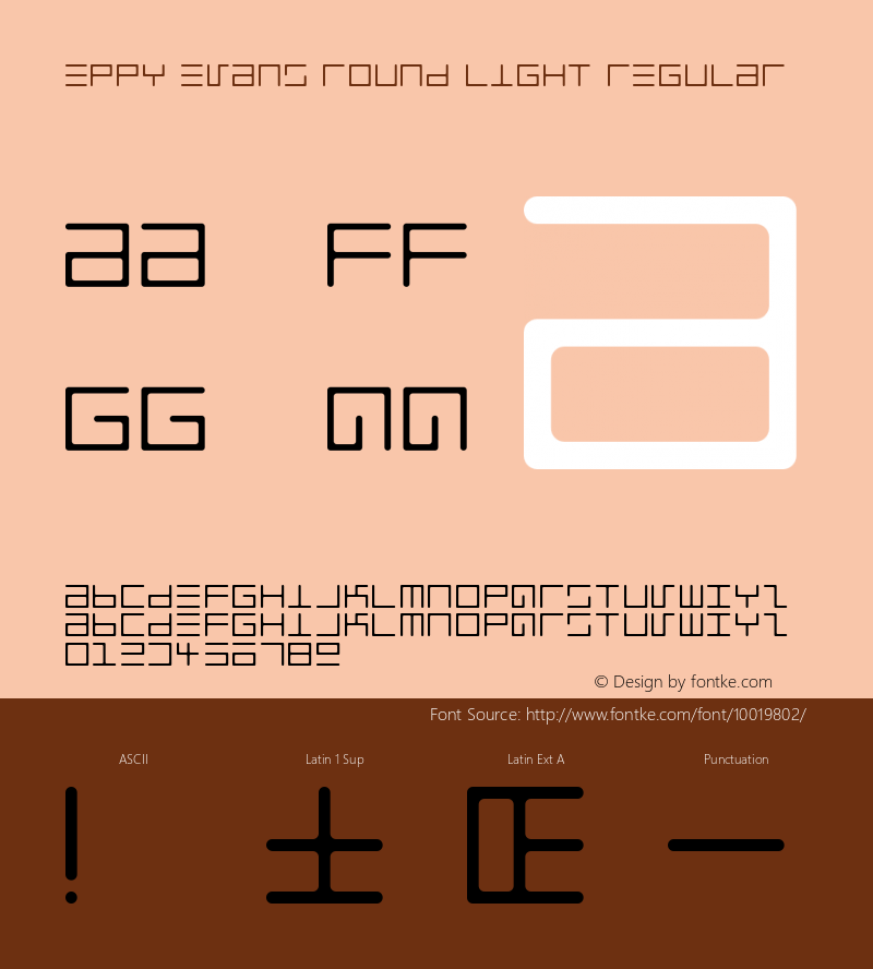 Eppy Evans Round Light Regular Macromedia Fontographer 4.1.3 4/3/97 Font Sample