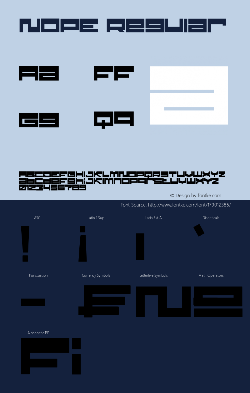 NOPE Version 1.00;June 21, 2021;FontCreator 13.0.0.2683 32-bit图片样张