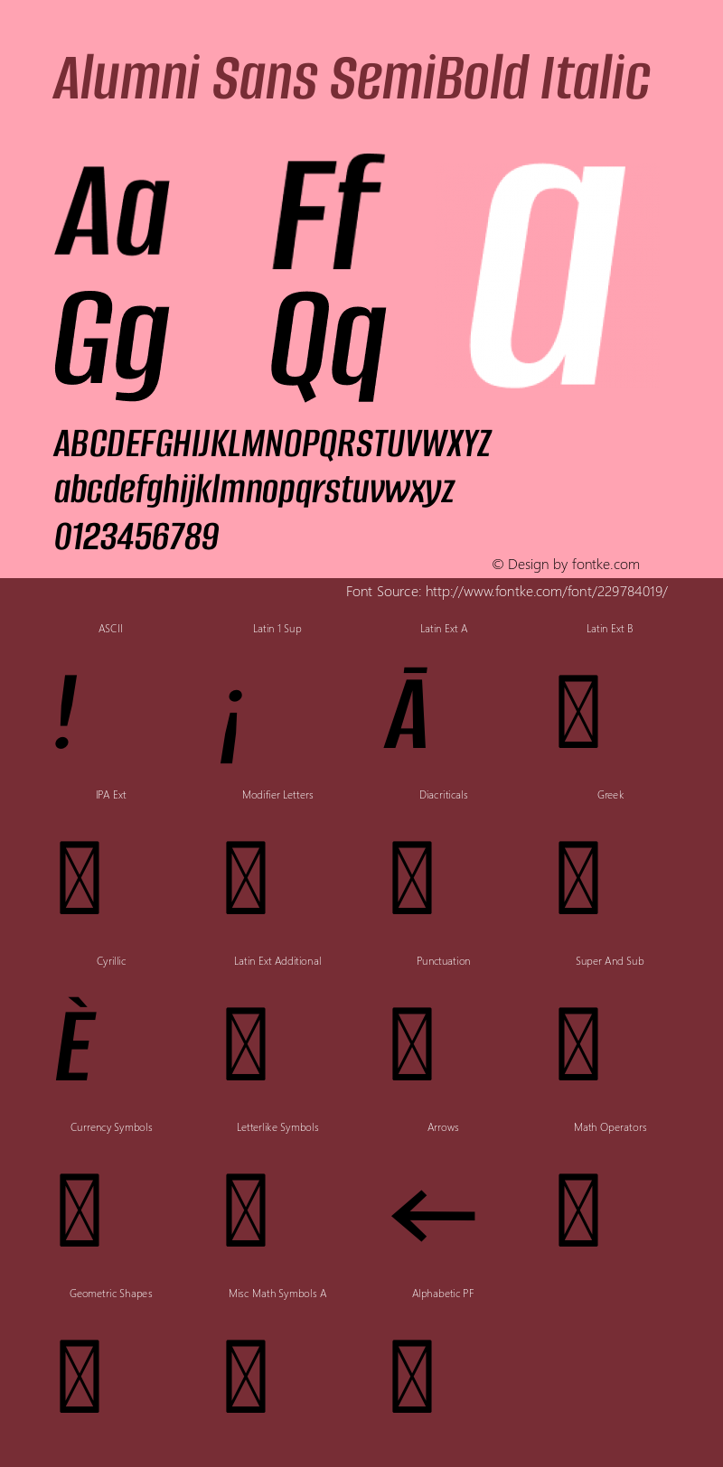 Alumni Sans SemiBold Italic Version 1.016图片样张