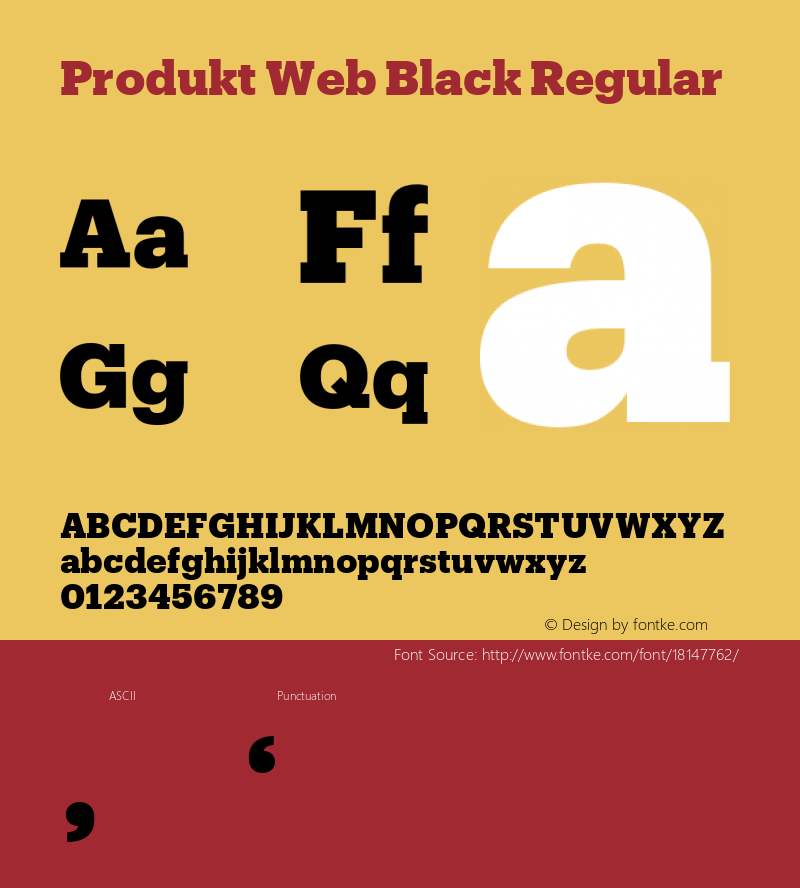 Produkt Web Black Regular Version 1.1 2014 Font Sample