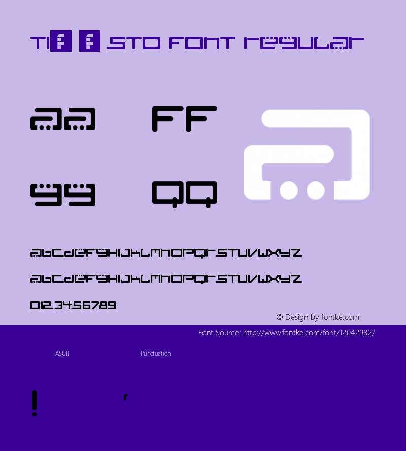 TiÃ«sto Font Regular Version 1.0 Font Sample