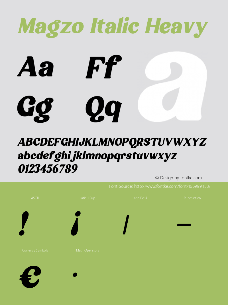 Magzo Italic Heavy 1.00 Font Sample