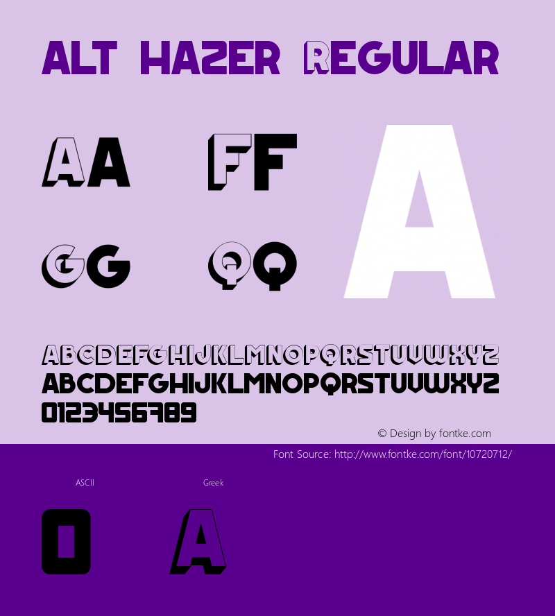 alt hazer Regular Unknown Font Sample