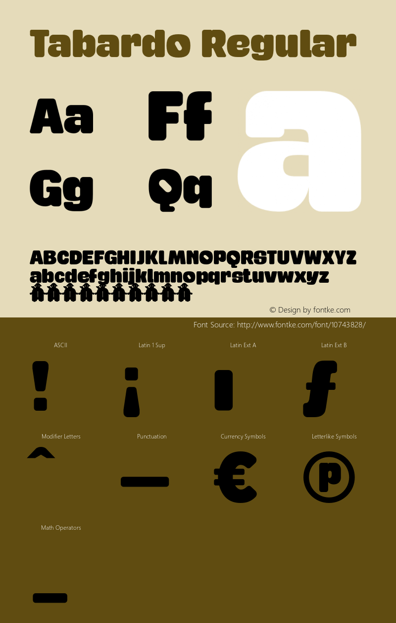 Tabardo Regular Version 2.231 Font Sample