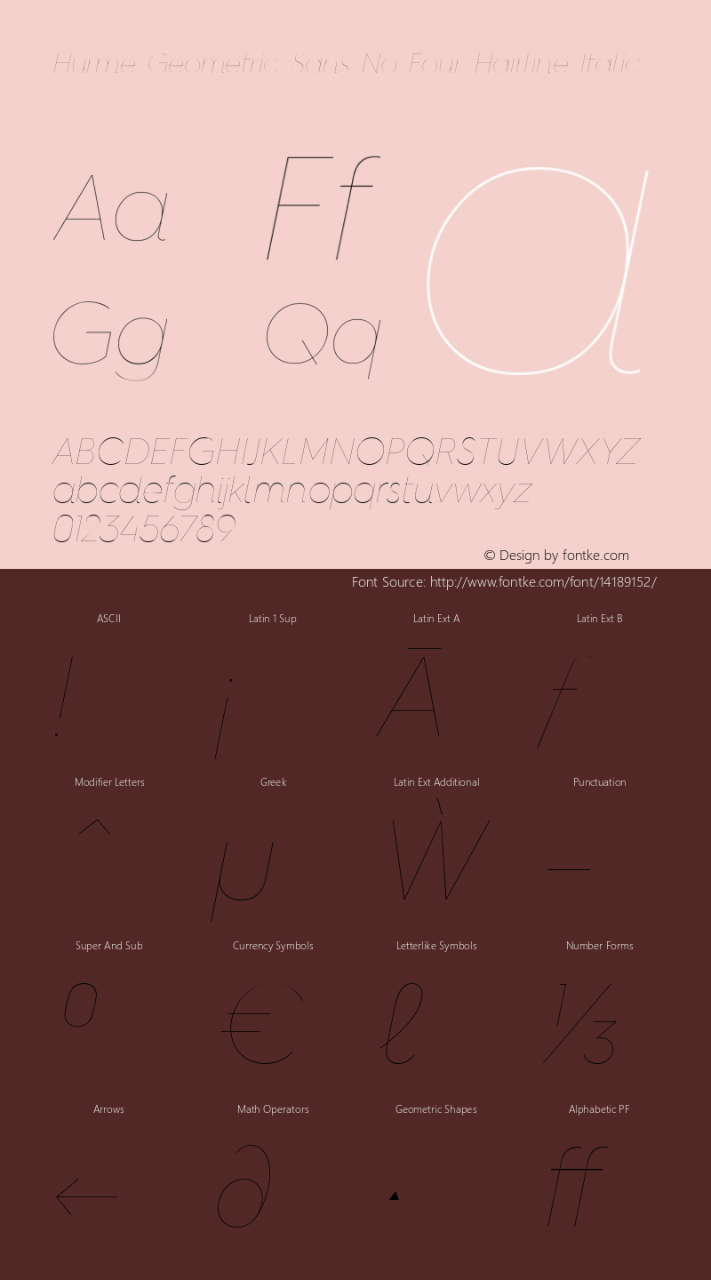 Hurme Geometric Sans No Four Hairline Italic 1.001 Font Sample