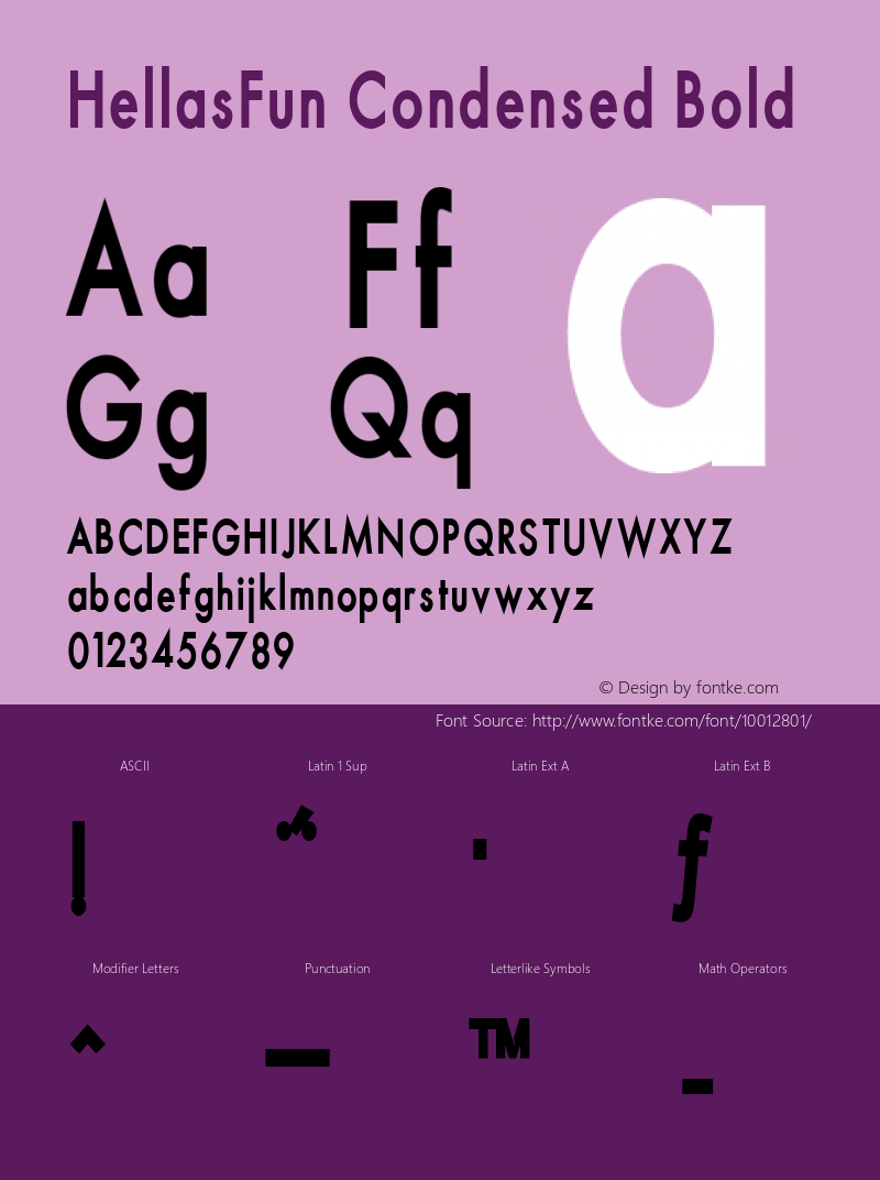 HellasFun Condensed Bold 001.000 Font Sample