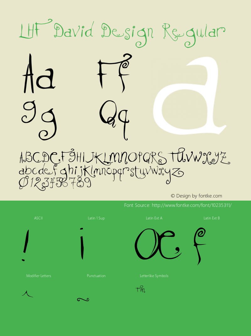 LHF David Design Regular Version 1.000;PS 001.001;hotconv 1.0.38 Font Sample