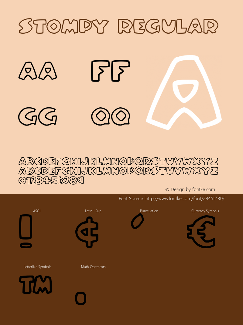 Stompy Version 1.00;January 22, 2019;FontCreator 11.5.0.2430 64-bit Font Sample