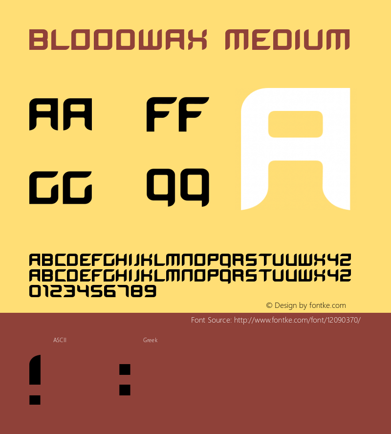 BloodWax Medium 001.000 Font Sample