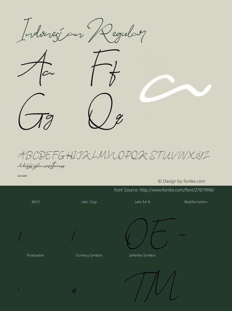 Indonesian  Font Sample