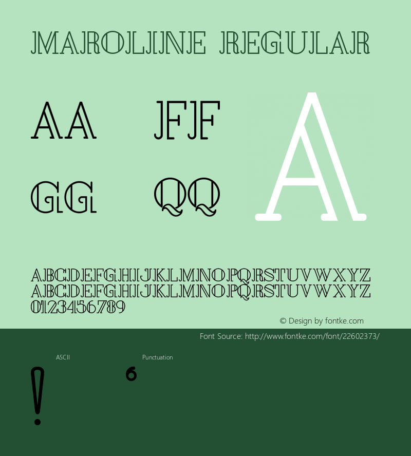 Maroline Version 0.000 Font Sample