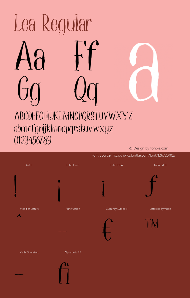 Lea Version 1.000 Font Sample