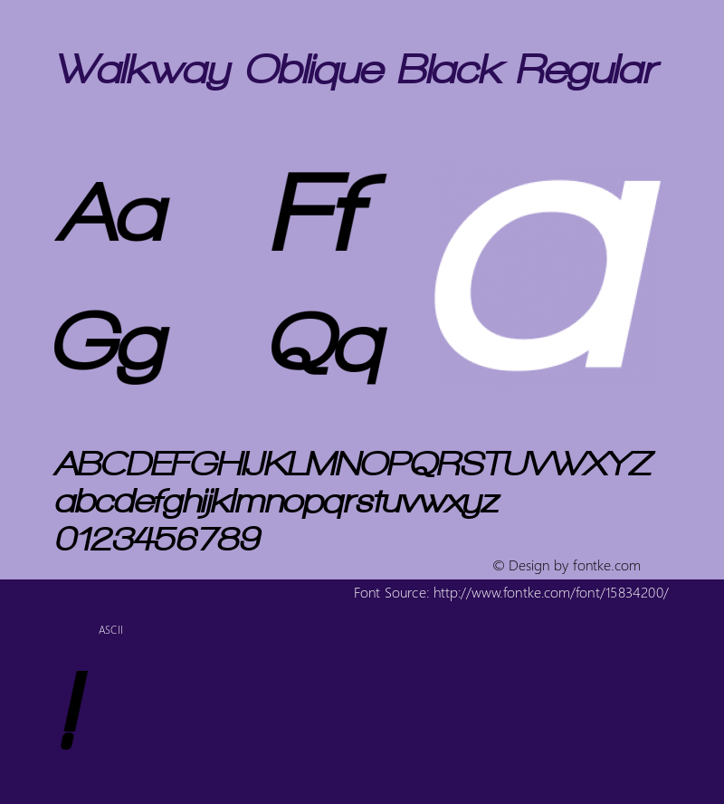 Walkway Oblique Black Regular 1.0; ttfautohint (v1.4.1) Font Sample