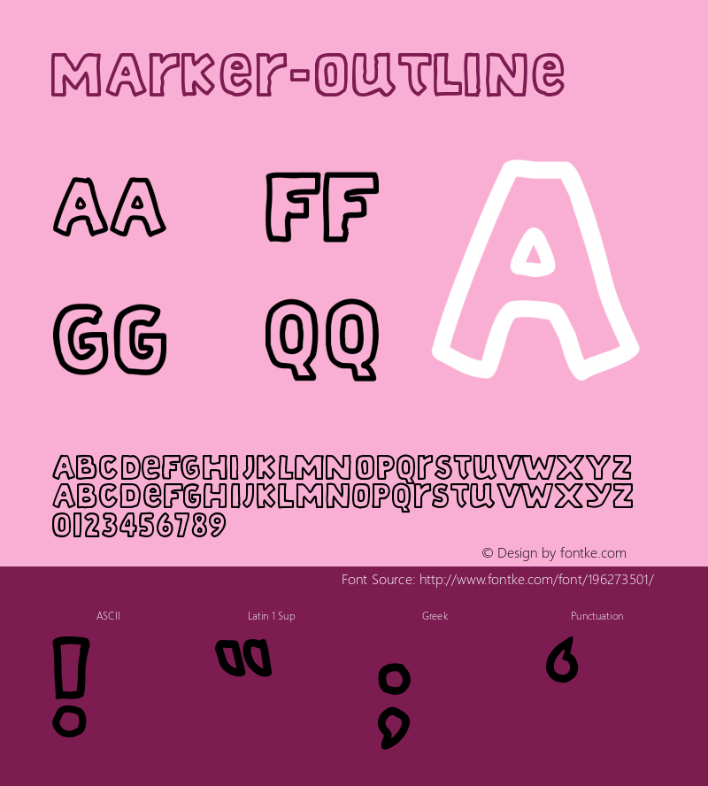 ☞Marker-Outline 001.000; ttfautohint (v1.5);com.myfonts.easy.dsgnhaus.marker.outline.wfkit2.version.2XKx图片样张