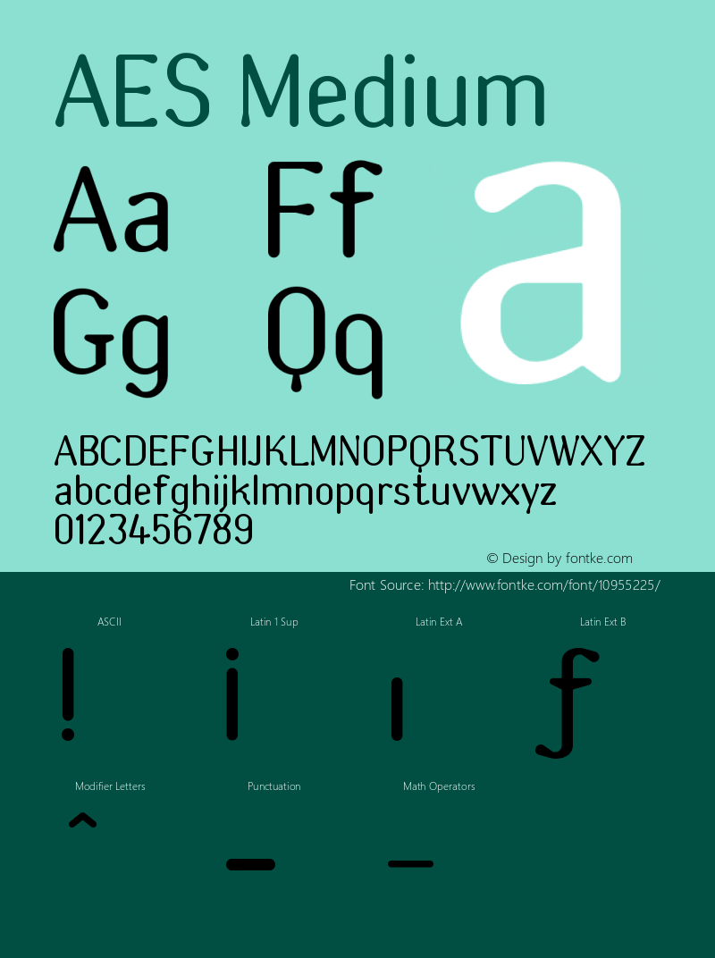 AES Medium Version 001.000 Font Sample