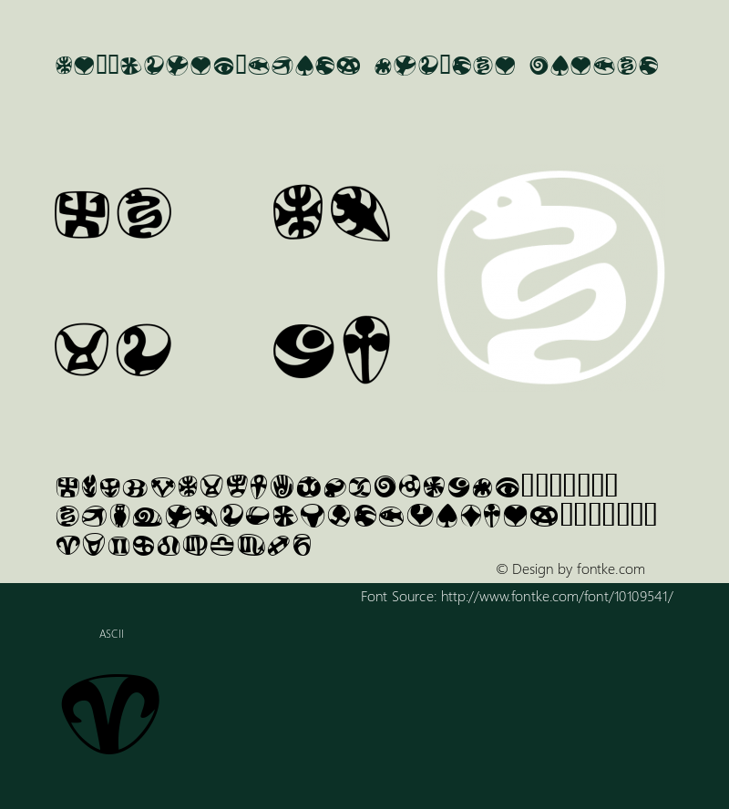 FrutigerSymbols Regular Normal Lino 27.01.98 Font Sample