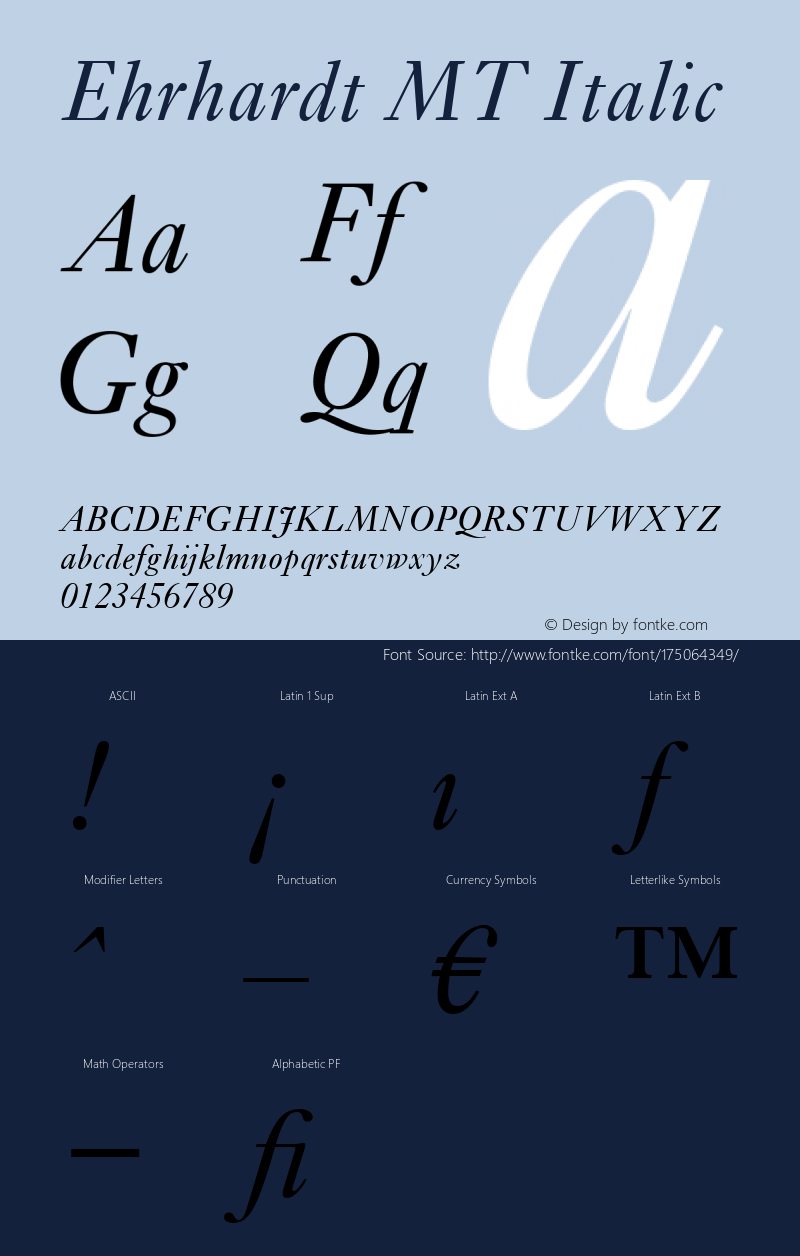 Ehrhardt MT Italic 001.003图片样张