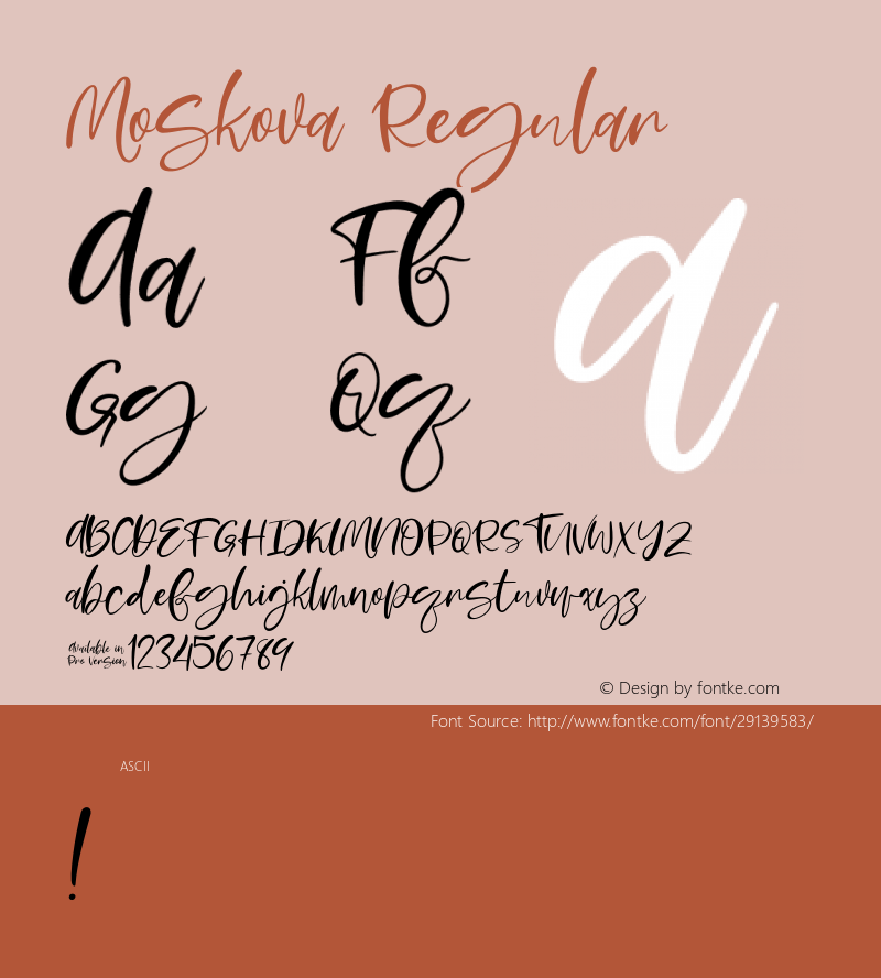 Moskova Version 1.000 Font Sample