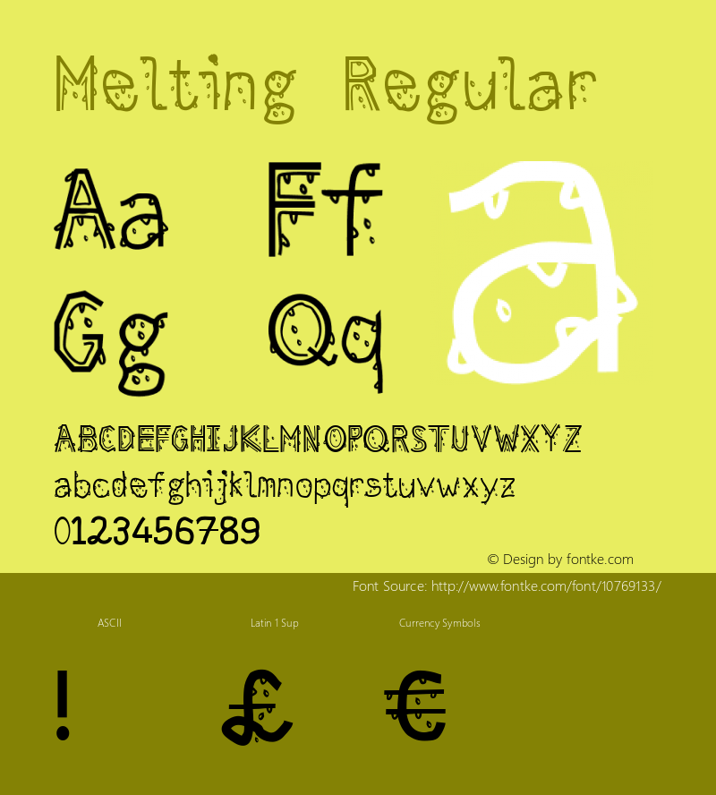 Melting Regular Version 001.000 Font Sample