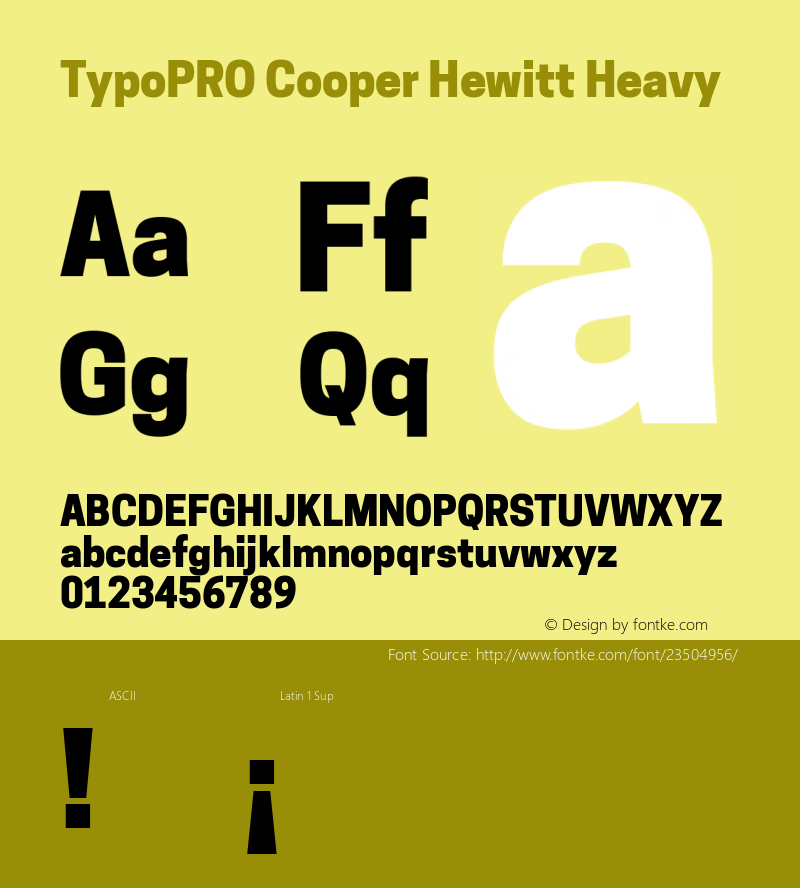 TypoPRO Cooper Hewitt 1.000 Font Sample