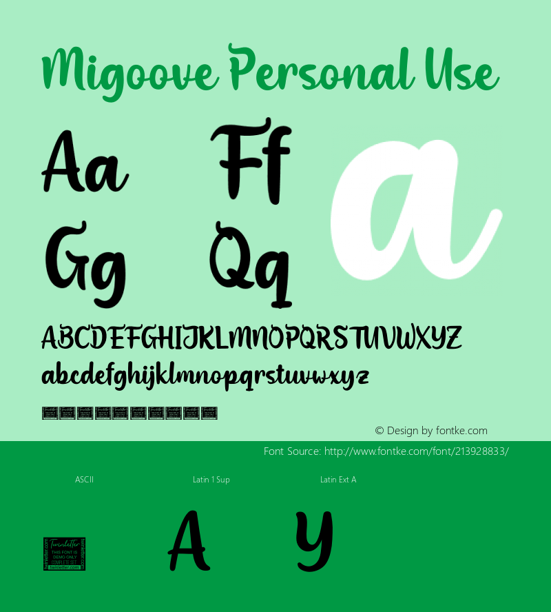 Migoove Personal Use Version 1.001;Fontself Maker 3.5.6图片样张