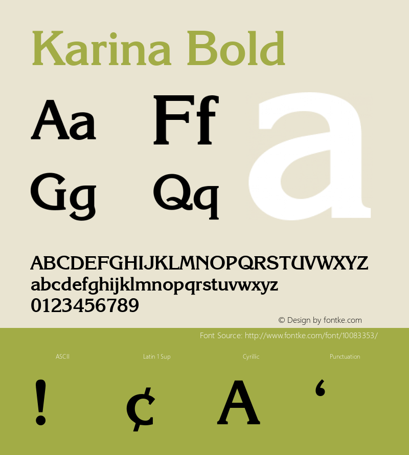 Karina Bold 001.001 Font Sample