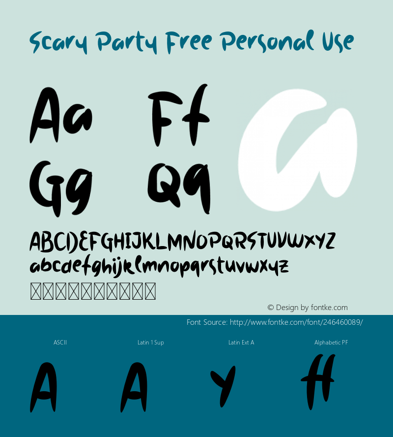 Scary  Party Free Personal Use Version 1.003;Fontself Maker 3.5.7图片样张