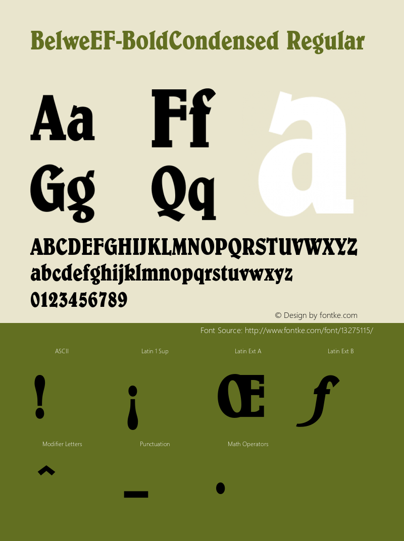 BelweEF-BoldCondensed Regular 001.001 Font Sample