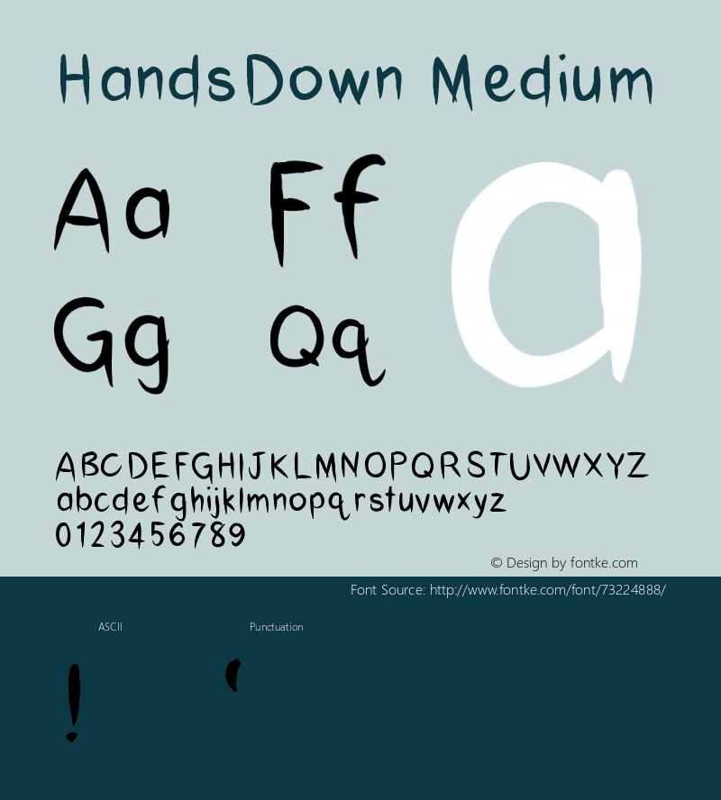 HandsDown Version 001.000 Font Sample