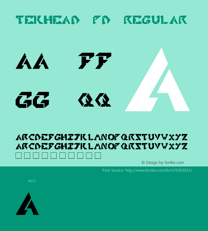 TekHead PD Regular Unknown Font Sample