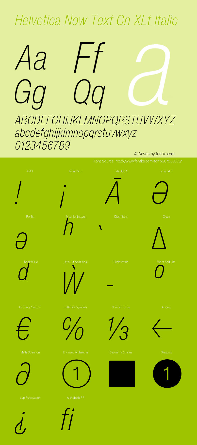 Helvetica Now Text Cn XLt It Version 2.00图片样张