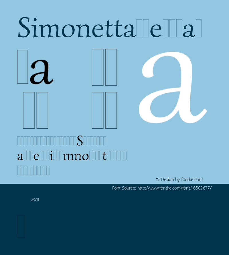 Simonetta Regular Version 1.002 Font Sample