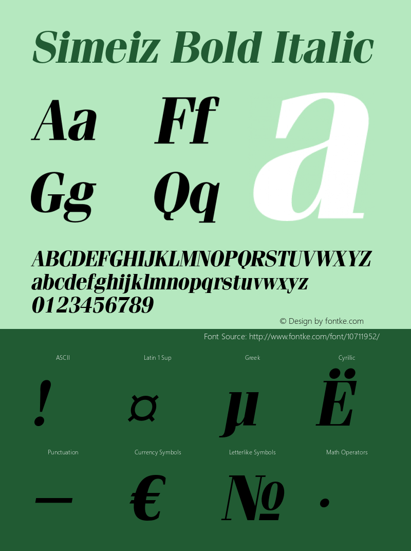 Simeiz Bold Italic OTF 1.0;PS 1.000;Core 116;AOCW 1.0 161 Font Sample