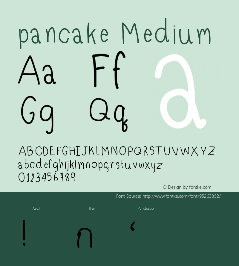 pancake Version 001.000 Font Sample