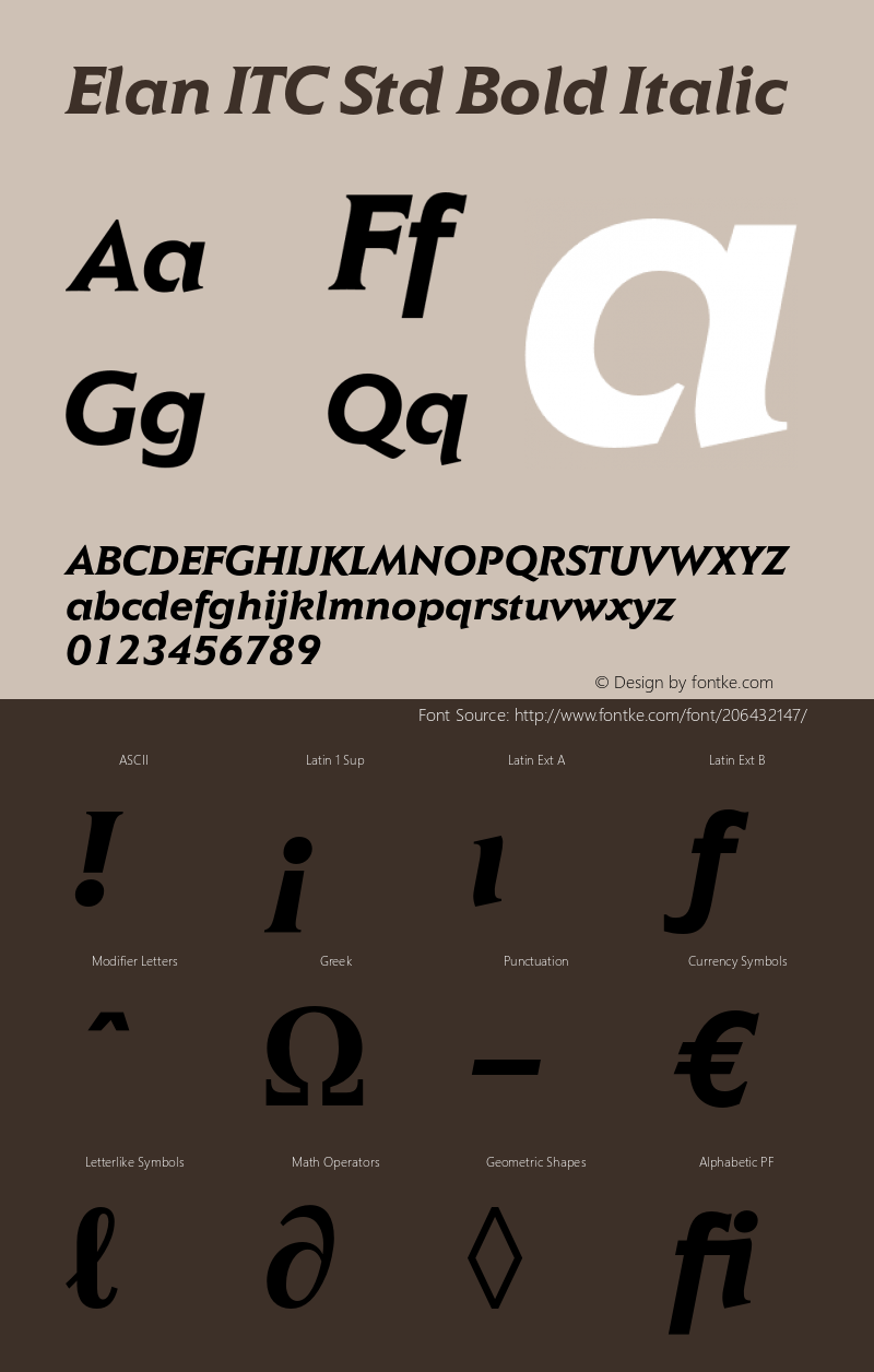 Elan ITC Std Bold Italic Version 1.000;PS 001.000;hotconv 1.0.38图片样张