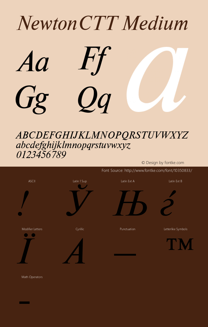 NewtonCTT Medium 001.000 Font Sample